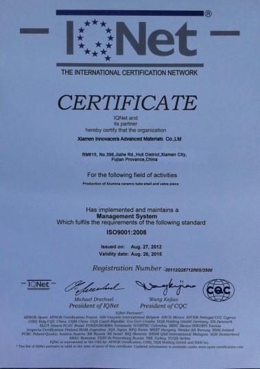 Innovacera's ISO9001-2008